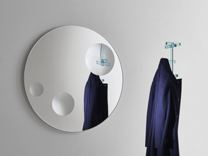 CELESTE - Round wall-mounted crystal mirror _ Glas Italia